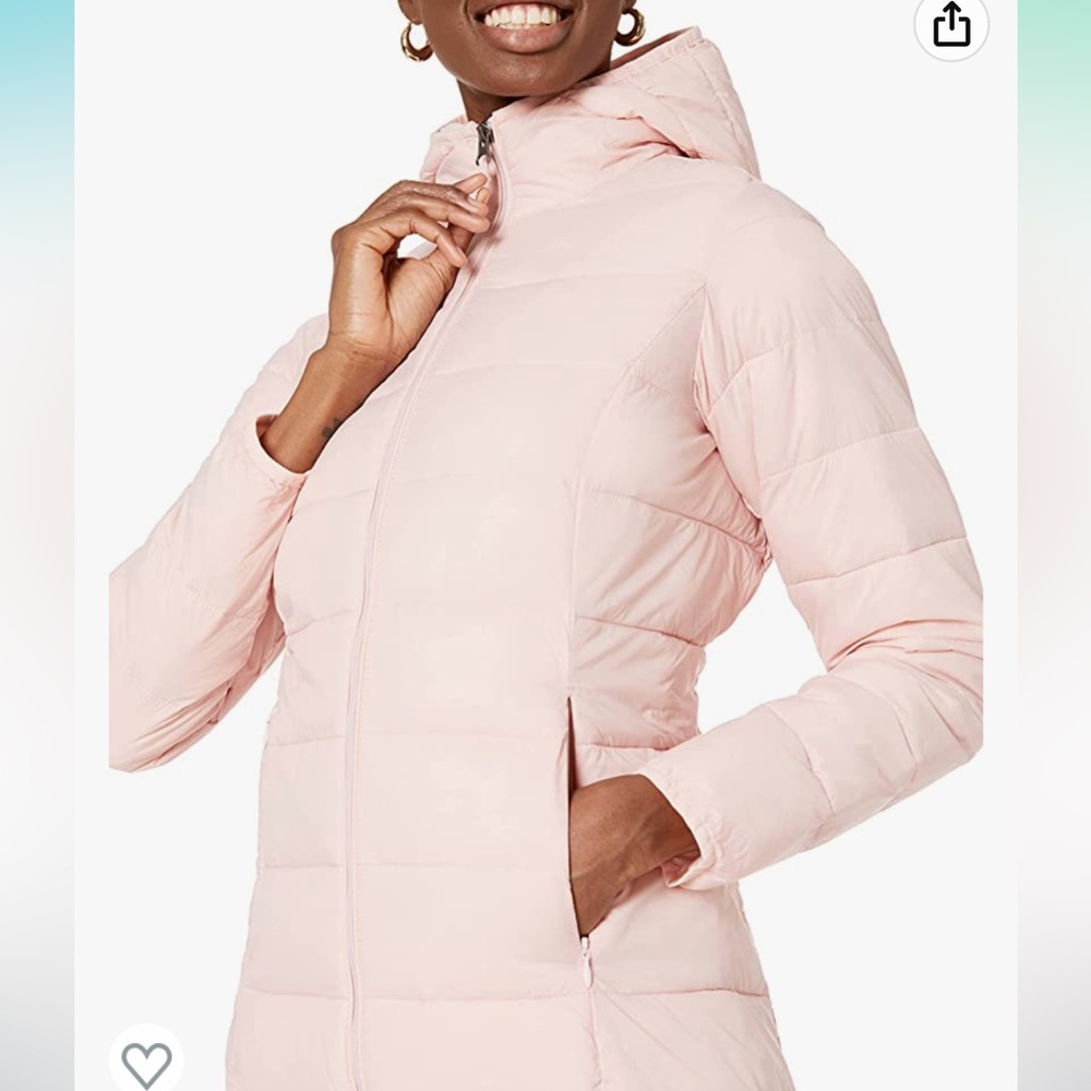 Amazon essentials pink puffer coat